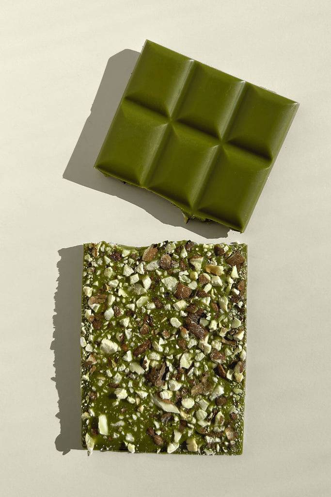 JUKSEREI HEALTH BAR · ORGANIC MATCHA CHOCOLATE ROASTED ALMONDS Jubiläumsangebot