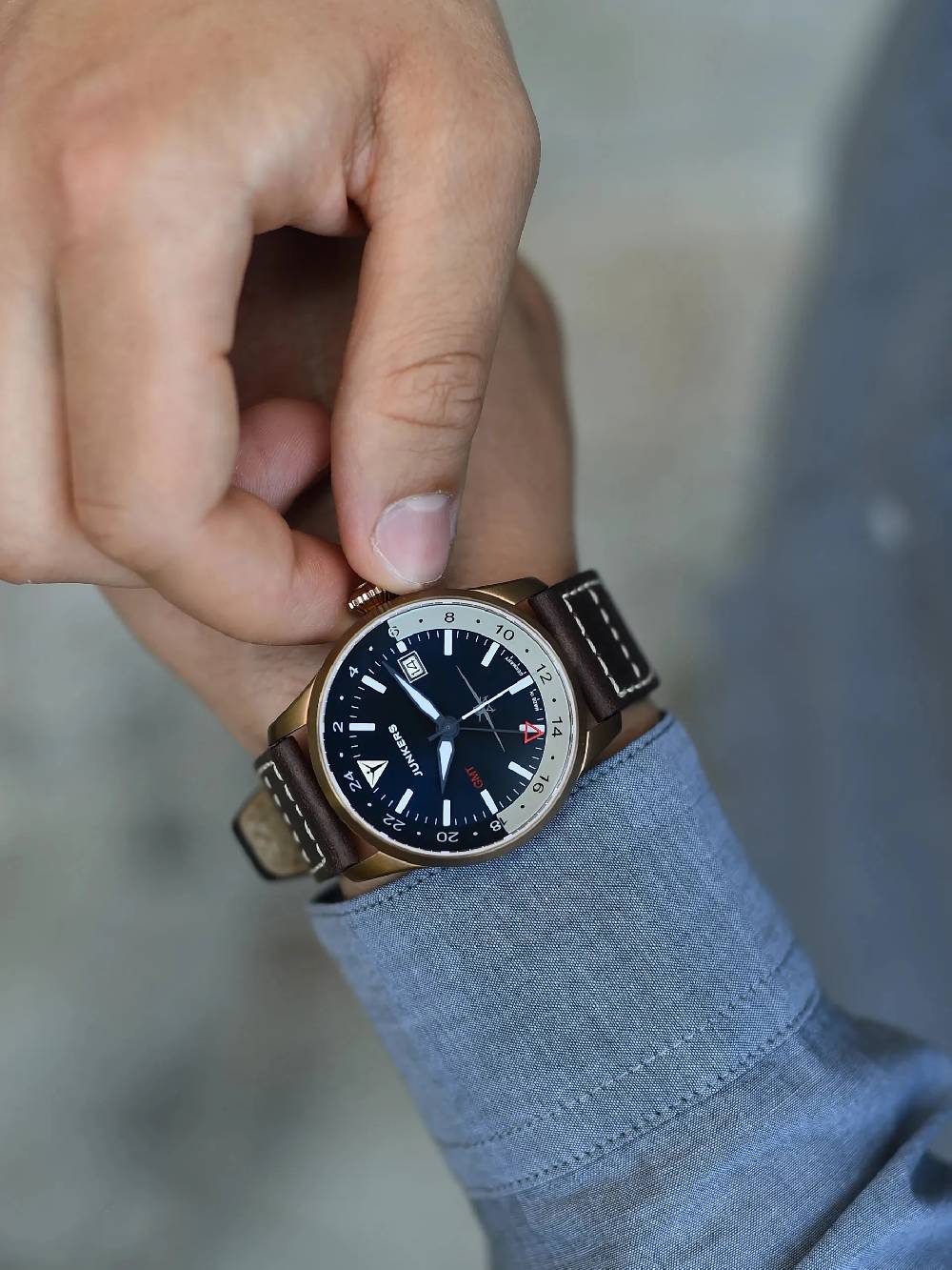 Junkers Flieger GMT Automatik 50% Rabatt mit kostenlosem Versand