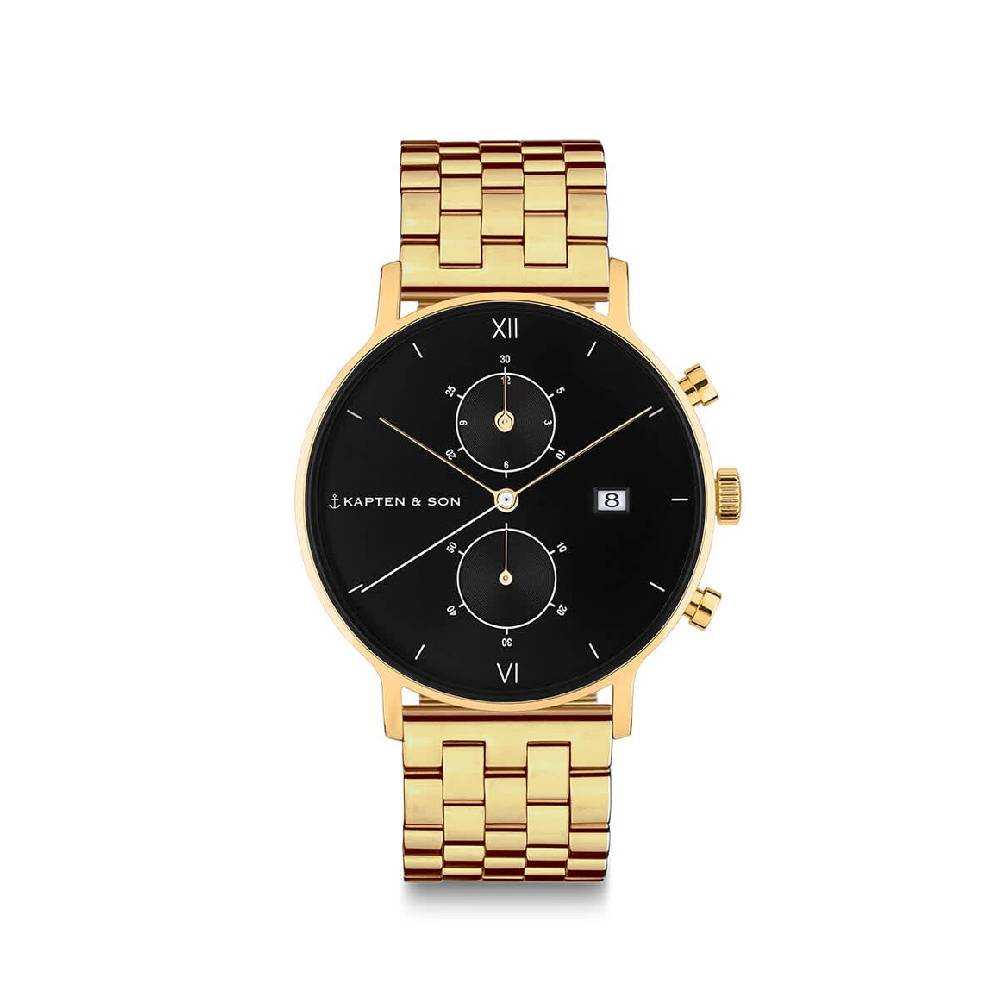 Kpten & Son Chrono Small Gold Black Steel Begrenzte Freigabe