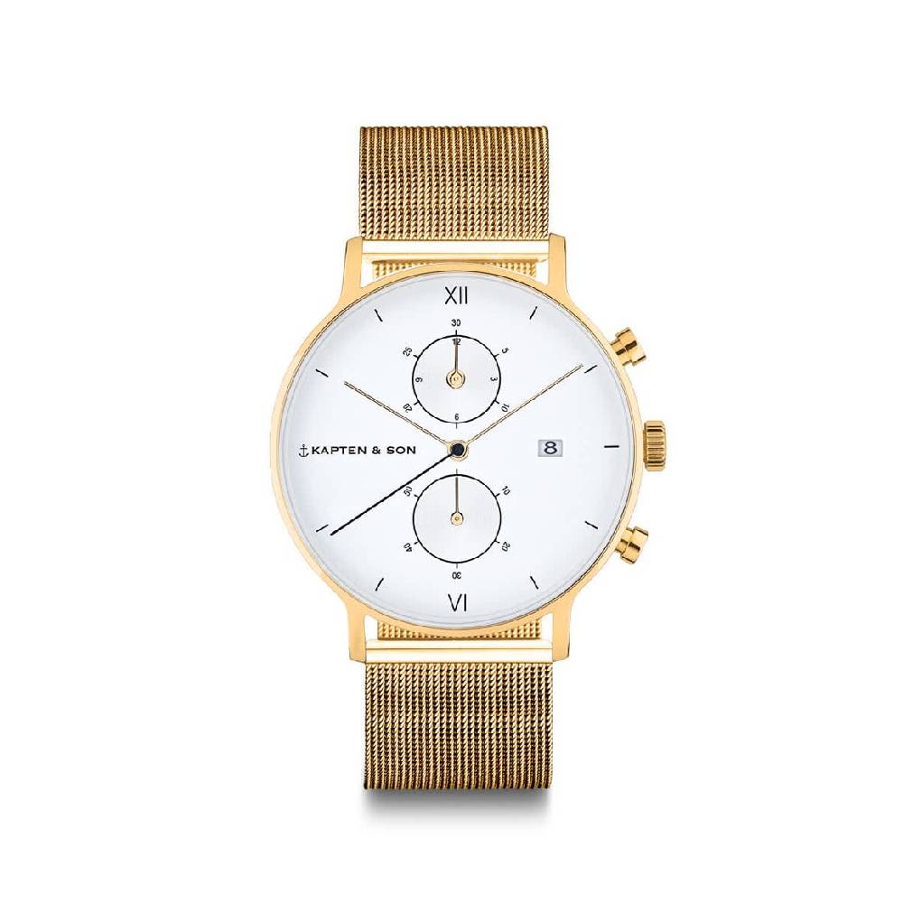Kpten & Son Chrono Small Gold Mesh Letzte 2 Tage