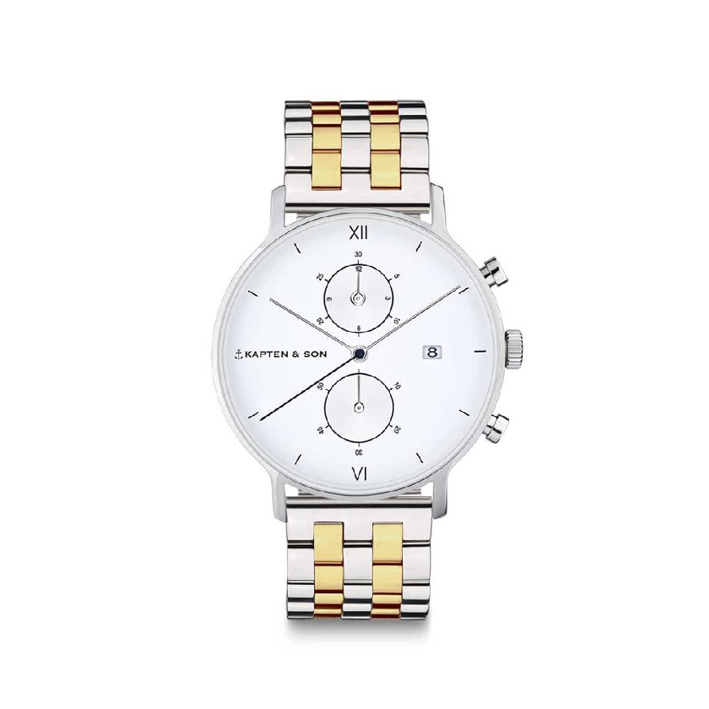 Kpten & Son Chrono Small Silver Bicolor Steel Bis zu 50% Rabatt