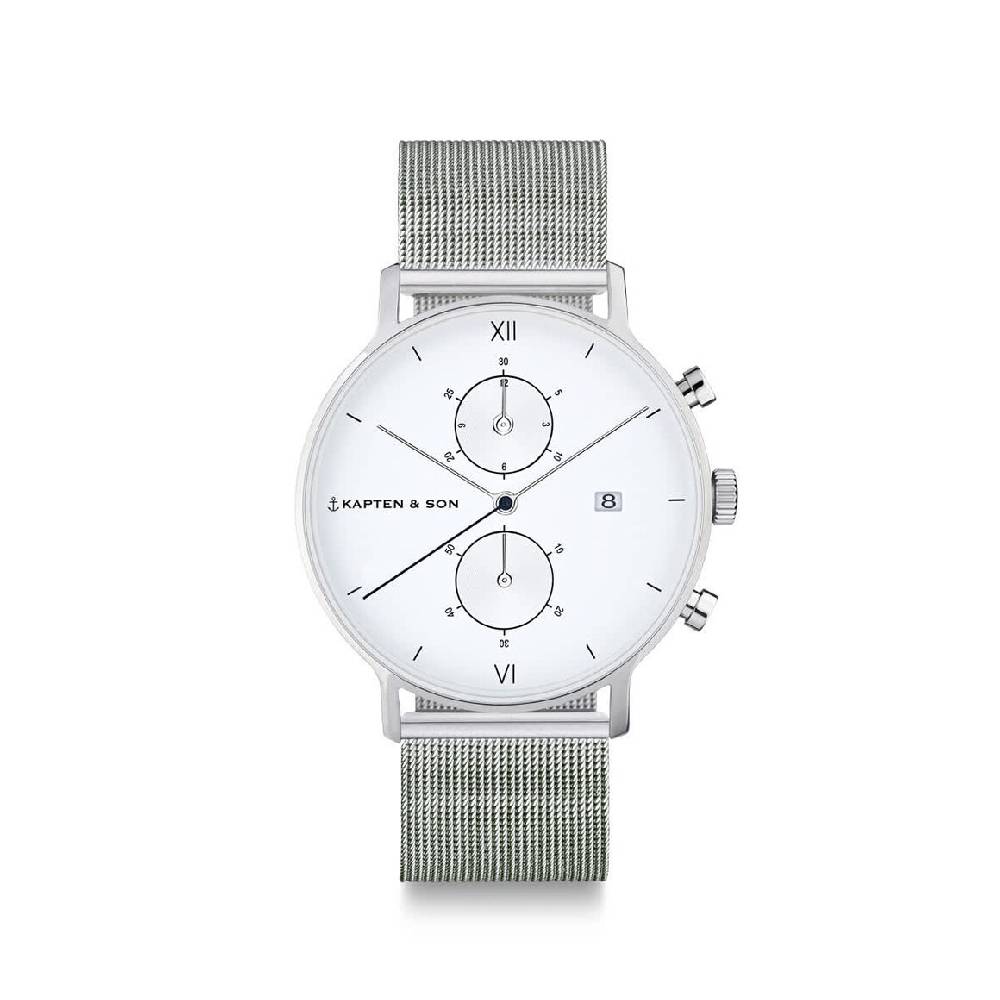 Kpten & Son Chrono Small Silver Mesh Bis zu 65% Rabatt