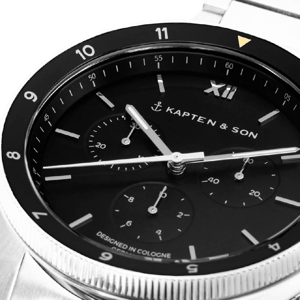 Kpten & Son Rise Silver Black Steel Vierteljährliche Förderung