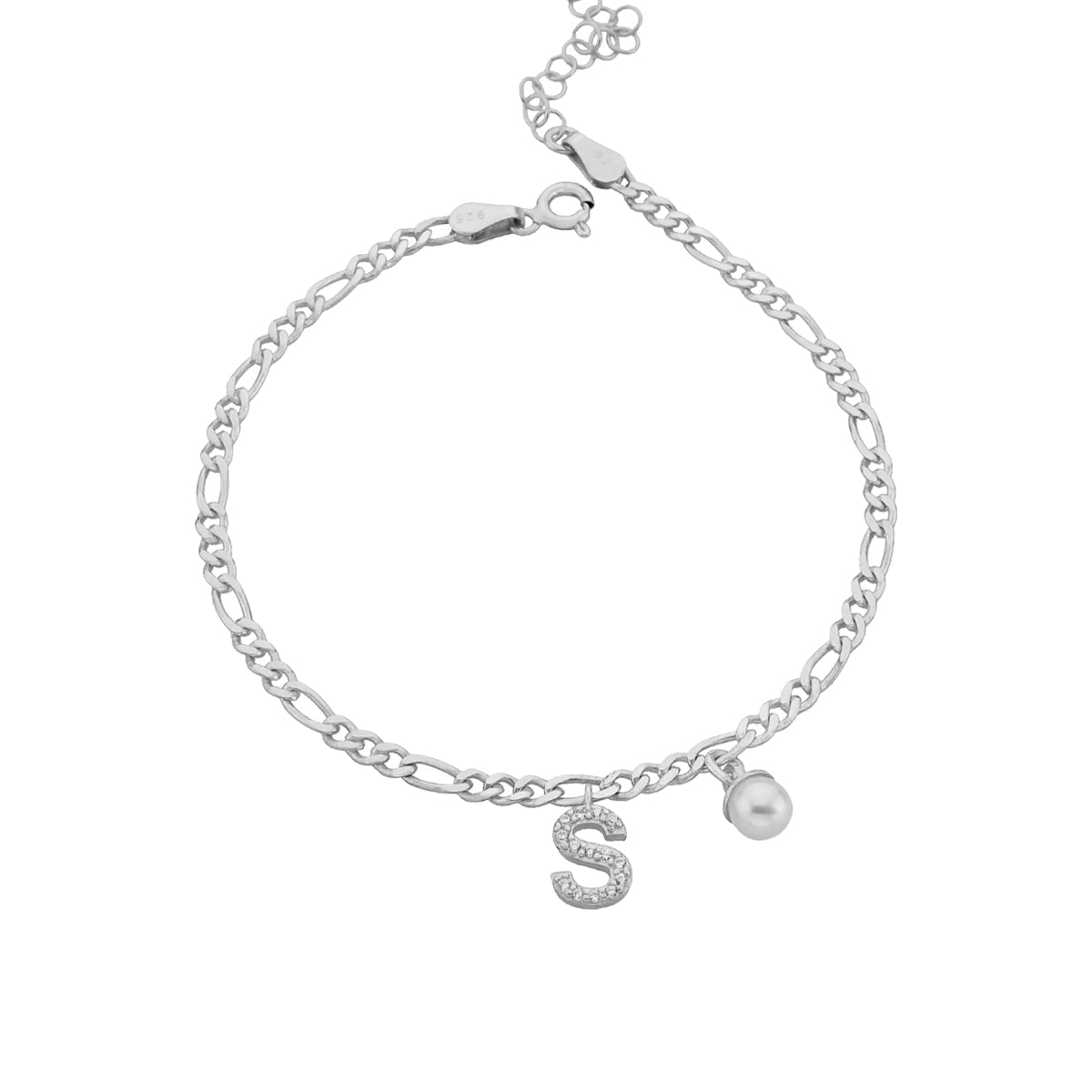 Kardelen Pearl Buchstaben Armkette - 925 SILBER Kostenlose Rückgabe