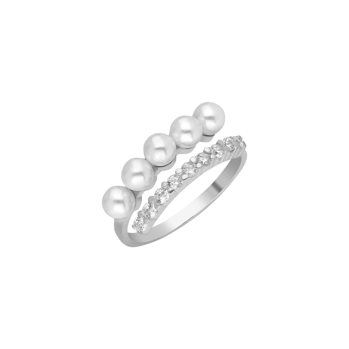 Kardelen Pointed Pearl Zirconia Ring - 925 SILBER Letzte 3 Tage