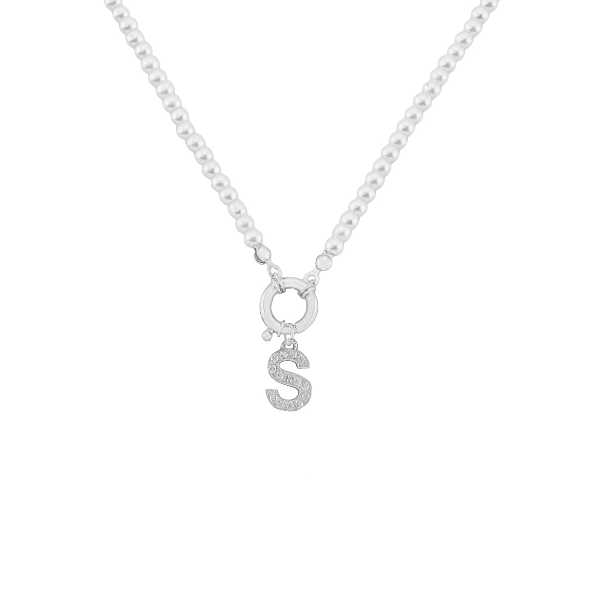 Kardelen Pearl Chain zirkonia Buchstaben Halskette - 925 SILBER Neueste Stile