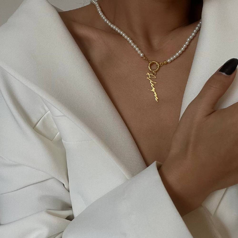Kardelen Pearl Chain Signatur Namenskette - 925 SILBER Bis zu 50% Rabatt