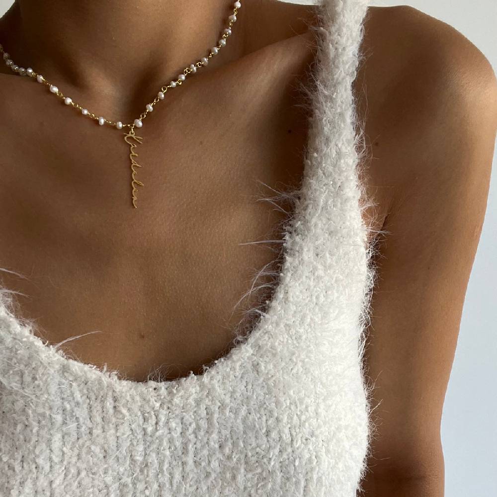 Kardelen Chain Design Pearl Halskette Basic Signature - 925 SILBER Sonderangebot der Fabrik