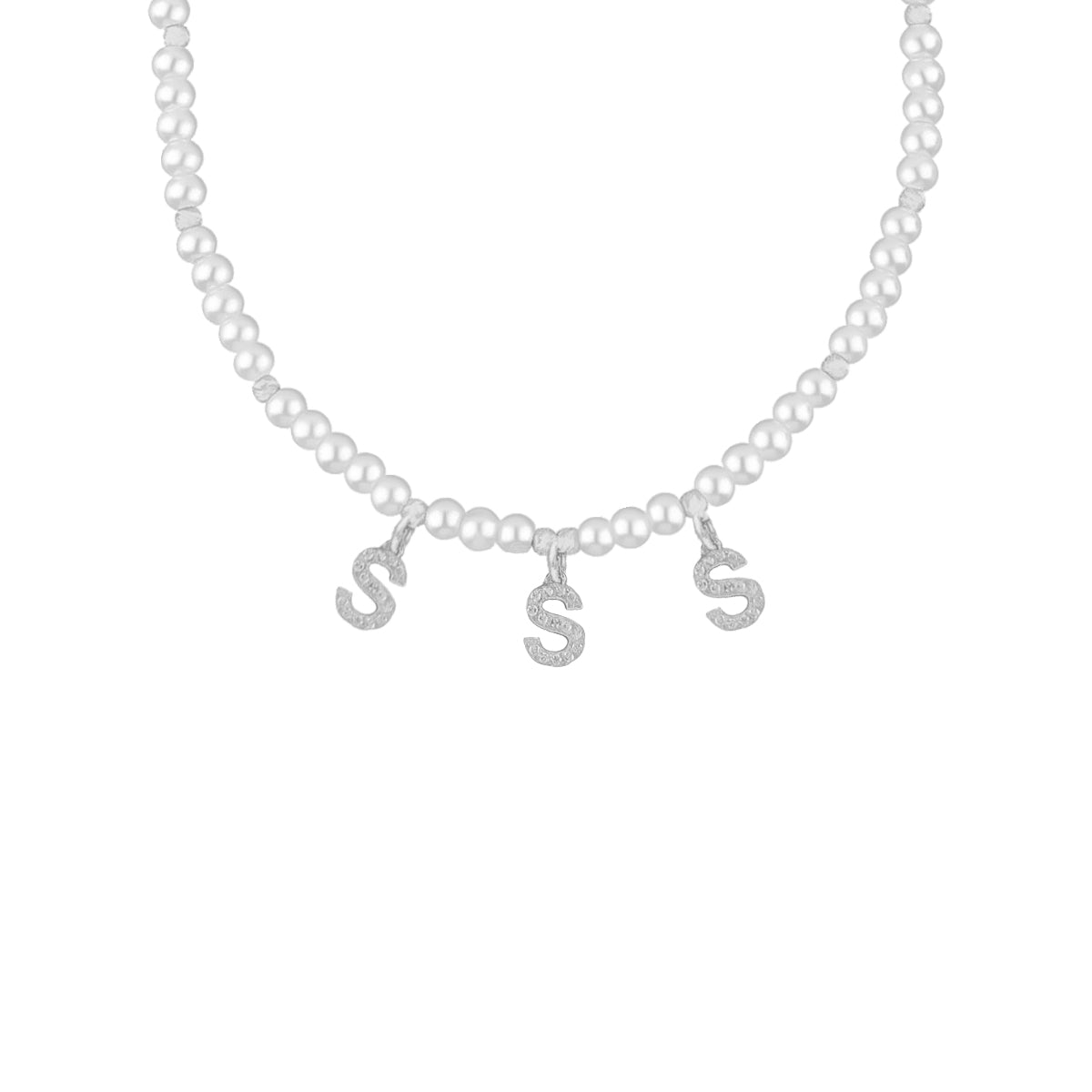 Kardelen Pearl Vibes Zirkonia Buchstaben Namenskette - 925 SILBER Vierteljährliche Förderung