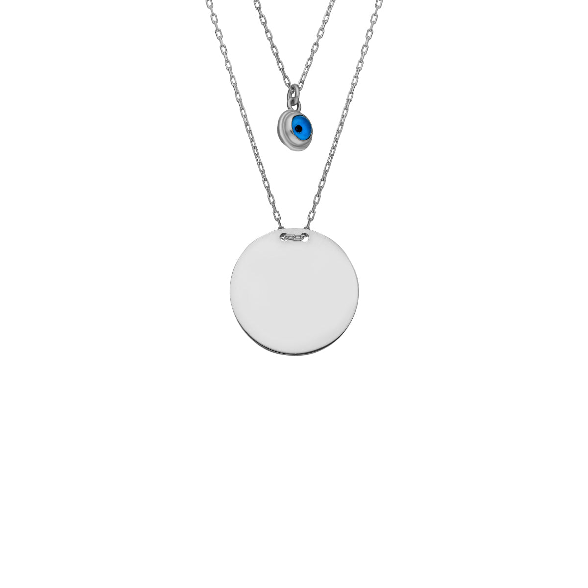 Kardelen Plättchen Gravurkette Nazar Kombi - 925 SILBER Clearance-Verkauf