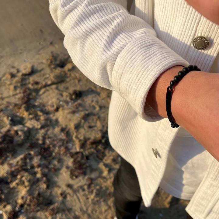 Kardelen ID-Partnerarmband mit Gravur - Pearl Black Fabrikladen