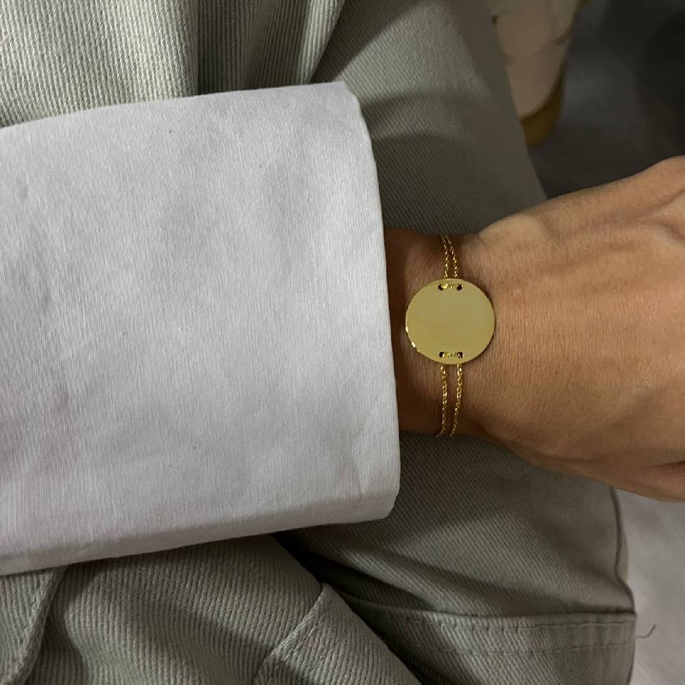 Kardelen Plättchen Gravurarmband - 925 SILBER zollfrei