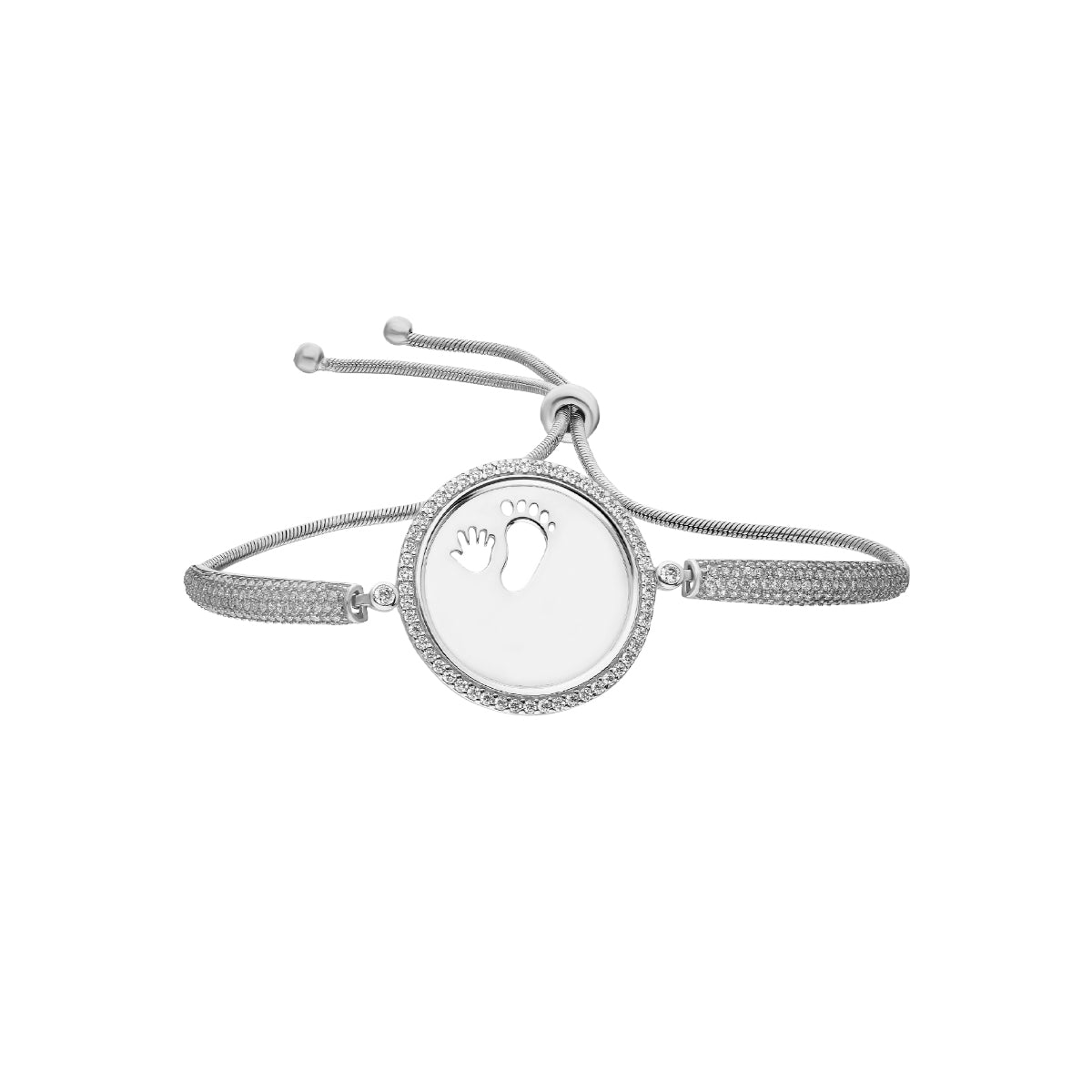 Kardelen Zirkonia Gravurarmband Baby Hand&Fuß - 925 SILBER Auslauf