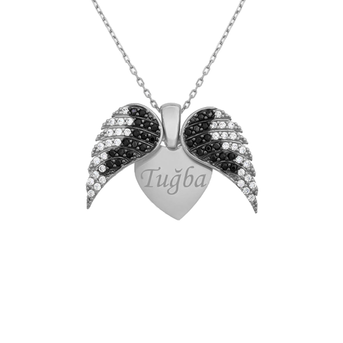 Kardelen Herz & Flügel Gravurkette - 925 SILBER Angebote