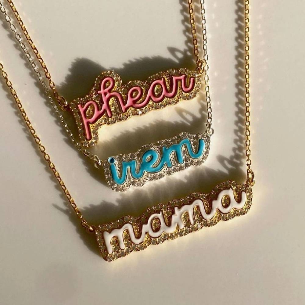 Kardelen Colorfull Precious Name Necklace - 925 SILBER Meist gekauft
