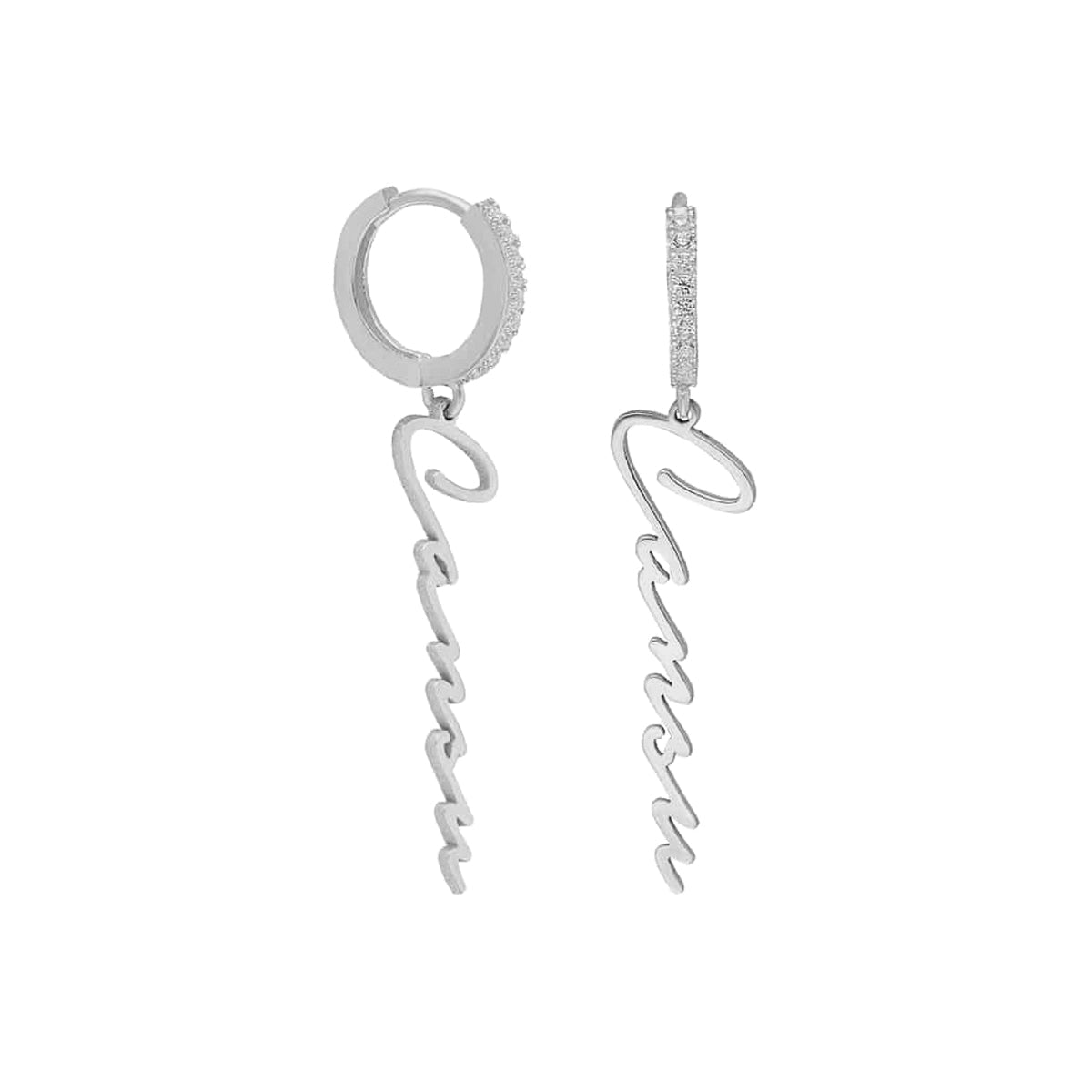 Kardelen Namensohrring mit Zirkonia - 925 SILBER Weihnachtsangebot