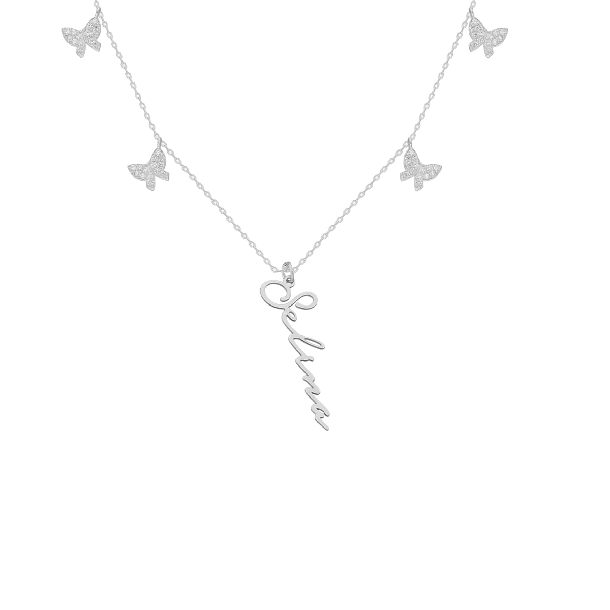 Kardelen Butterfly x Signatur Kette - 925 SILBER Vatertagsangebot