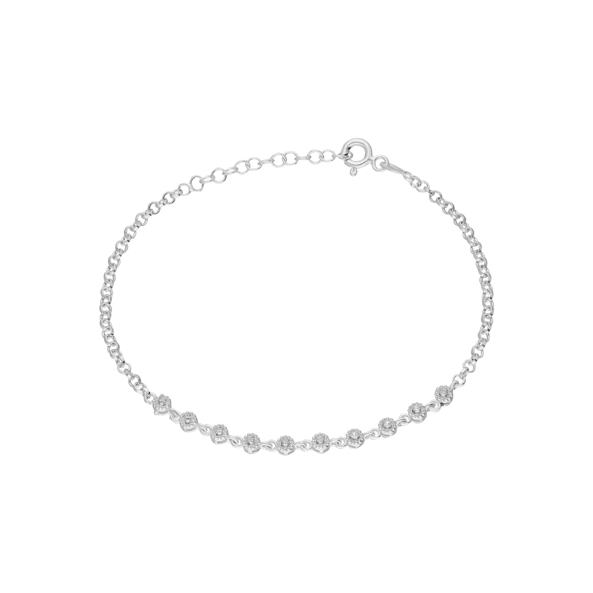 Kardelen Voll Stein Armkette - 925 SILBER Jubiläumsangebot