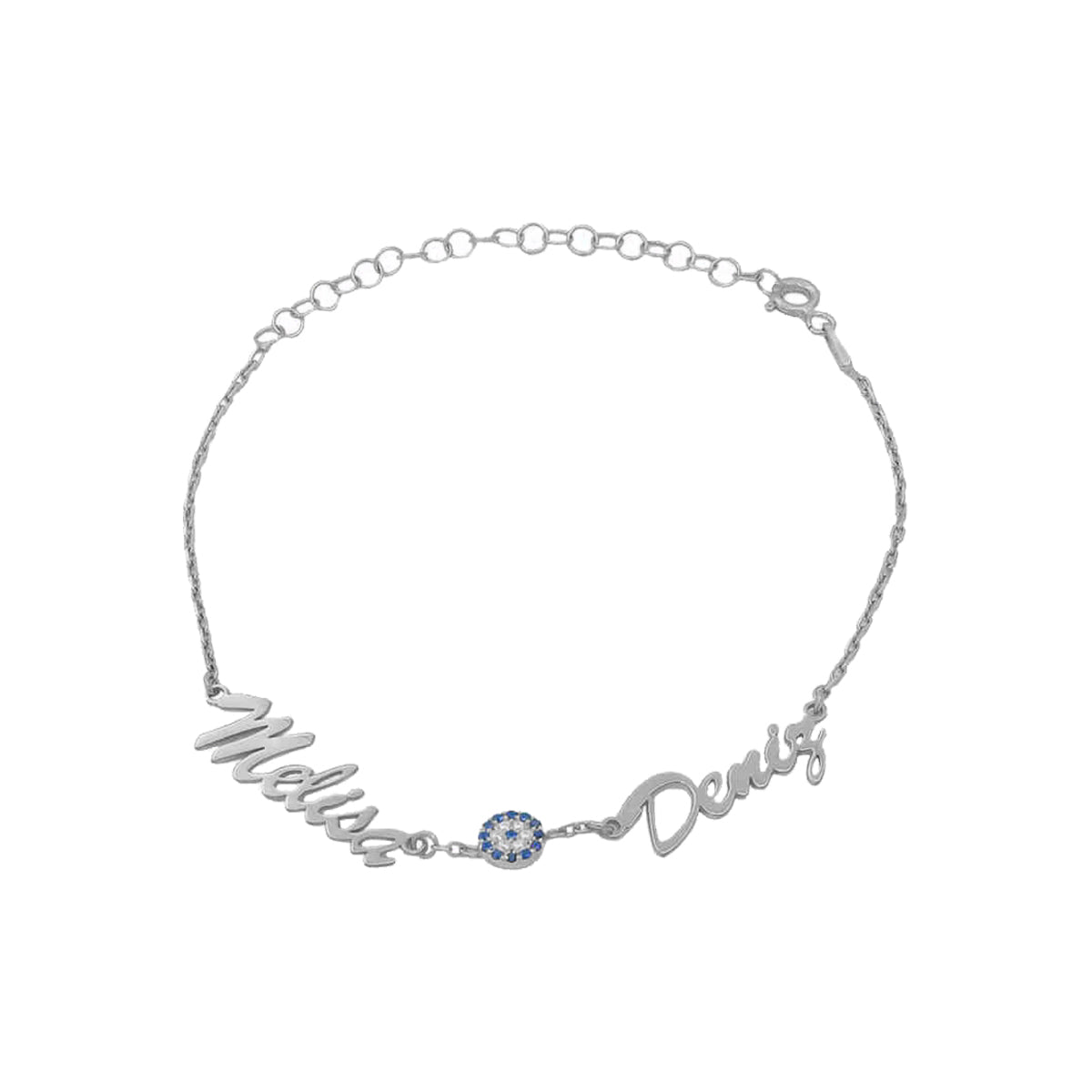 Kardelen 2er Namensarmband - Variante Nazar - 925 SILBER Top Angebot