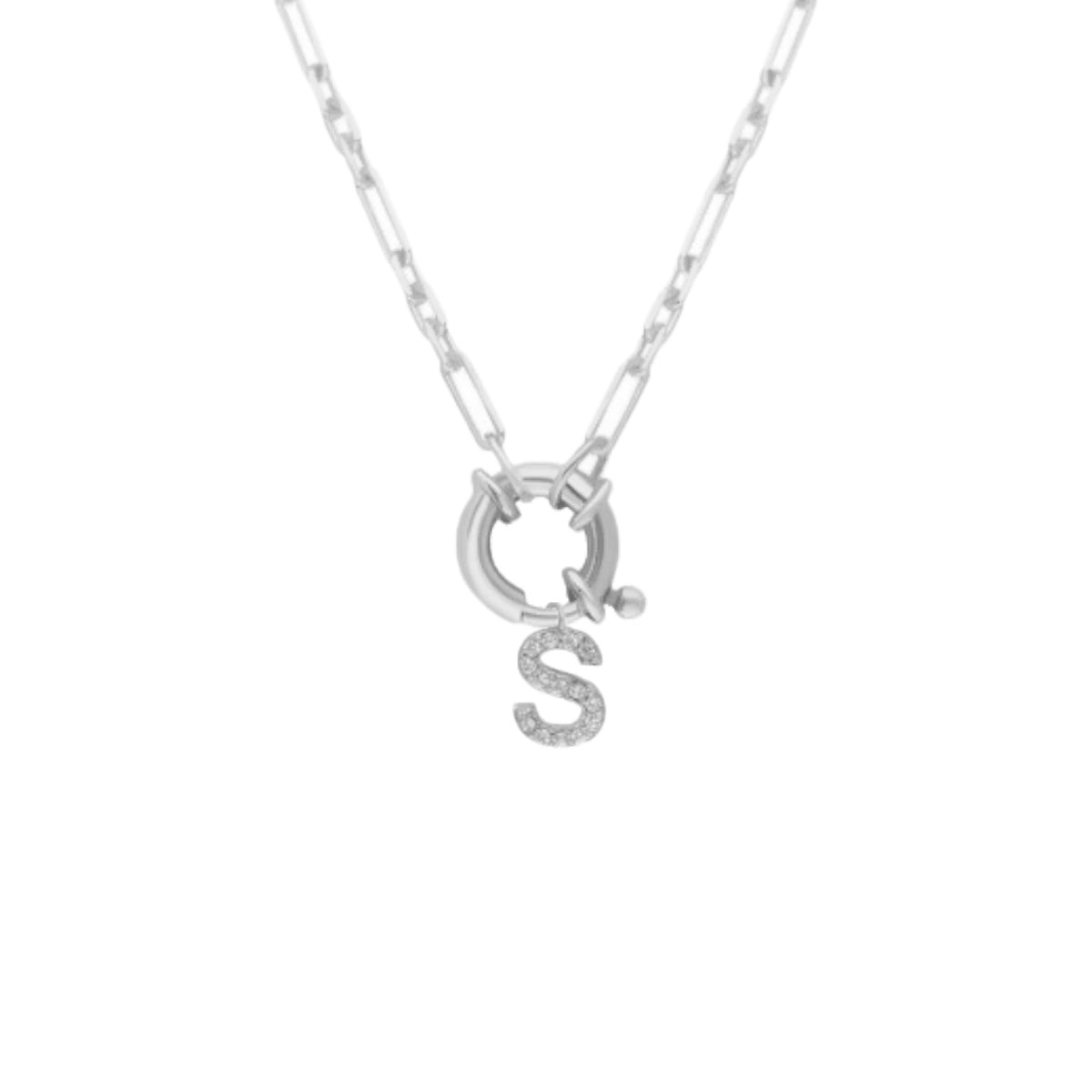 Kardelen Chain Zirkonia Buchstaben Halskette - 925 SILBER Zeitlich begrenztes Angebot