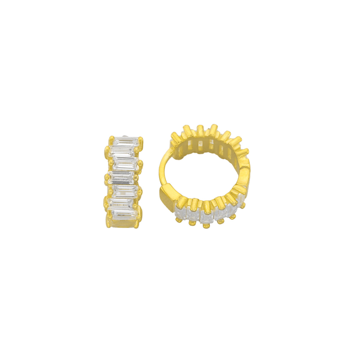Kardelen Baguette Round Ohrring - 925 SILBER Neuheiten