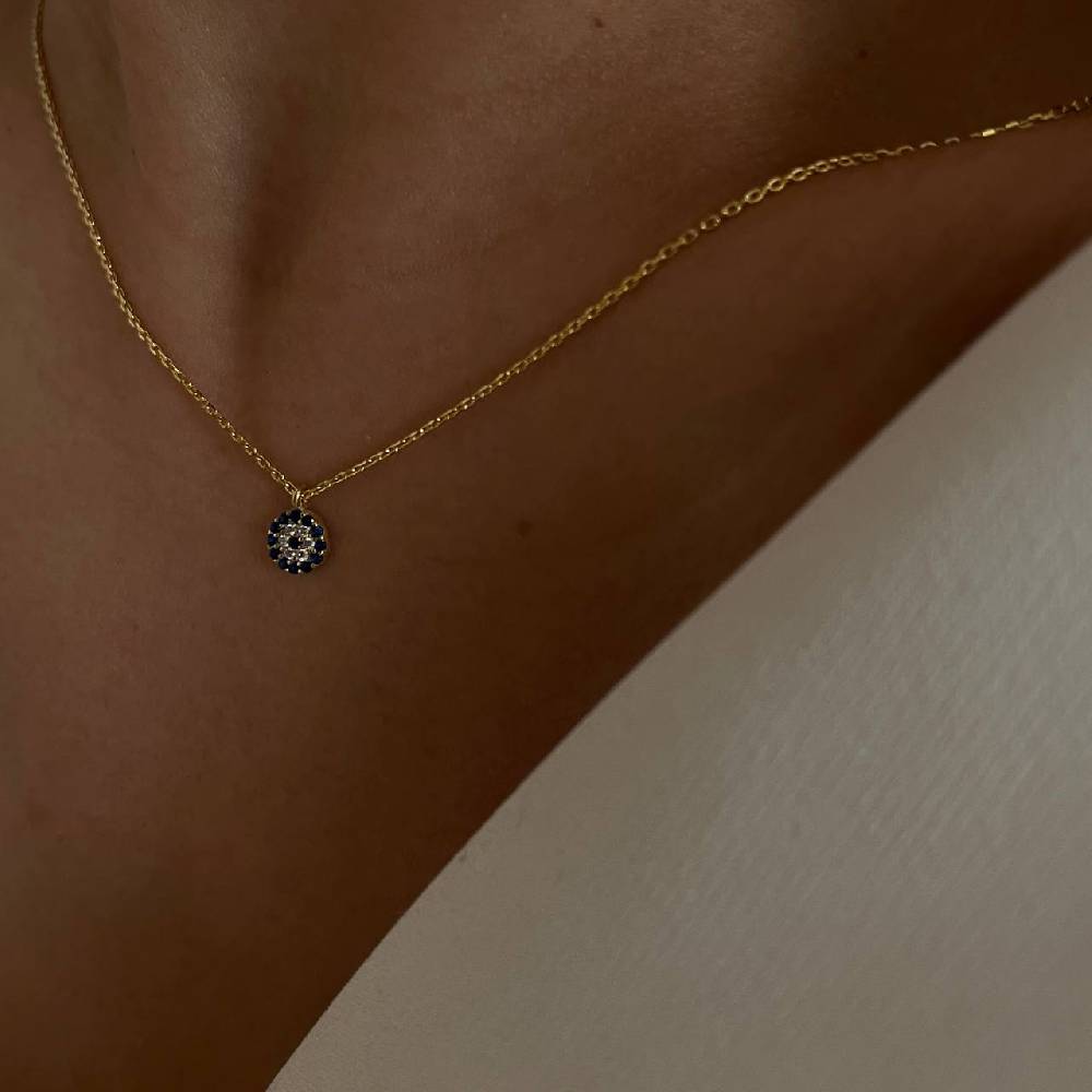Kardelen Mini Nazar Zirkonia Halskette - 925 SILBER Tägliche Deals
