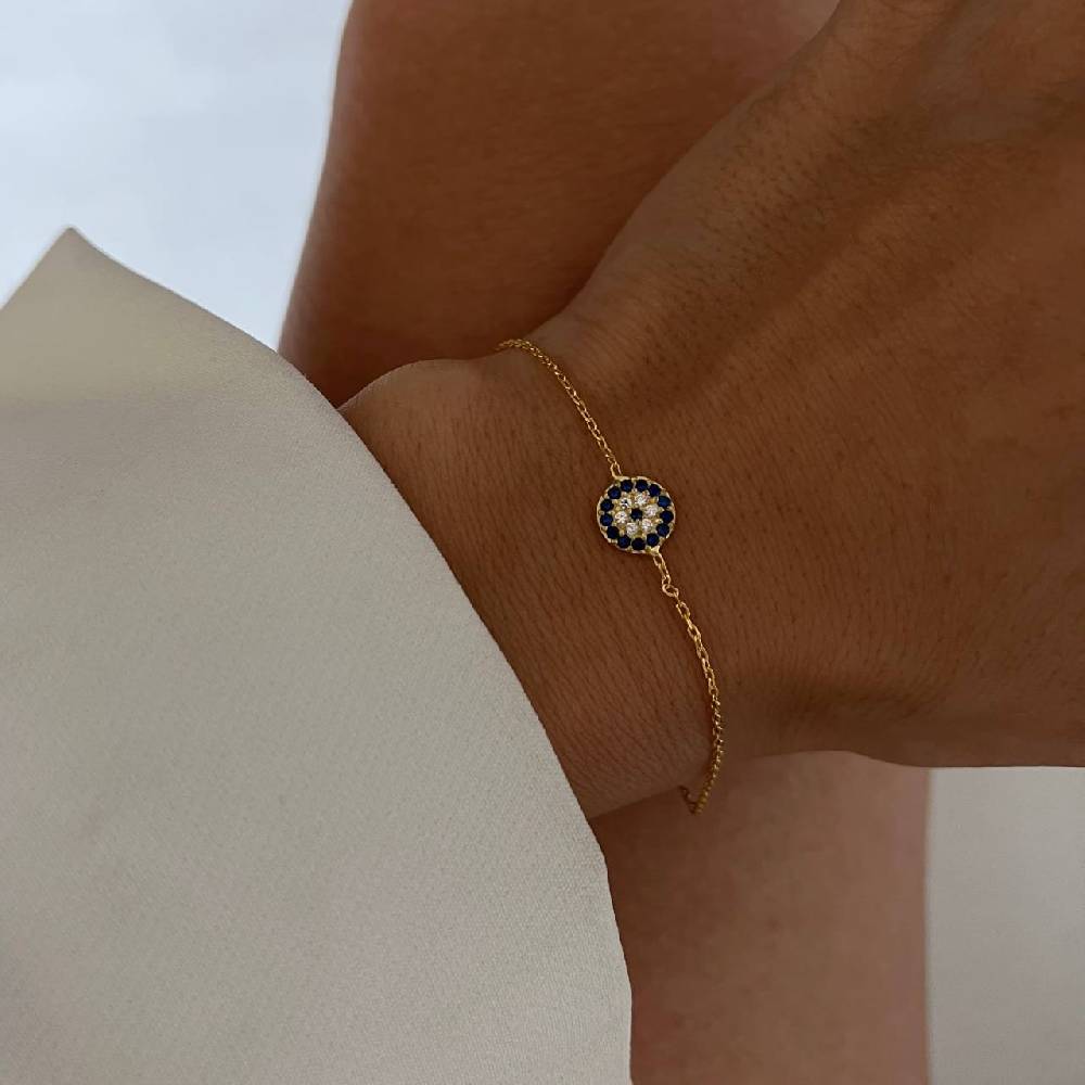 Kardelen Mini Nazar Zirkonia Armkette - 925 SILBER Sonderangebote