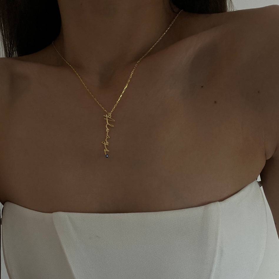 Kardelen Signaturkette mit Nazarauge - 925 SILBER VIP-Rabatte