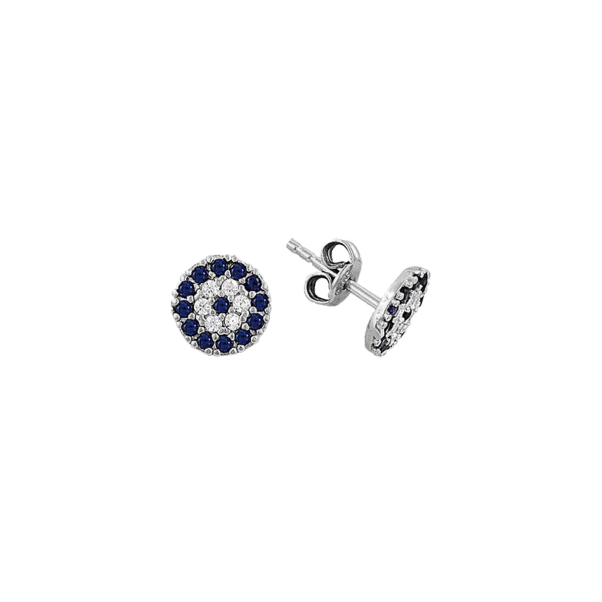 Kardelen Round Nazar Eye Stud Ohrring - 925 SILBER Super Sparpreis
