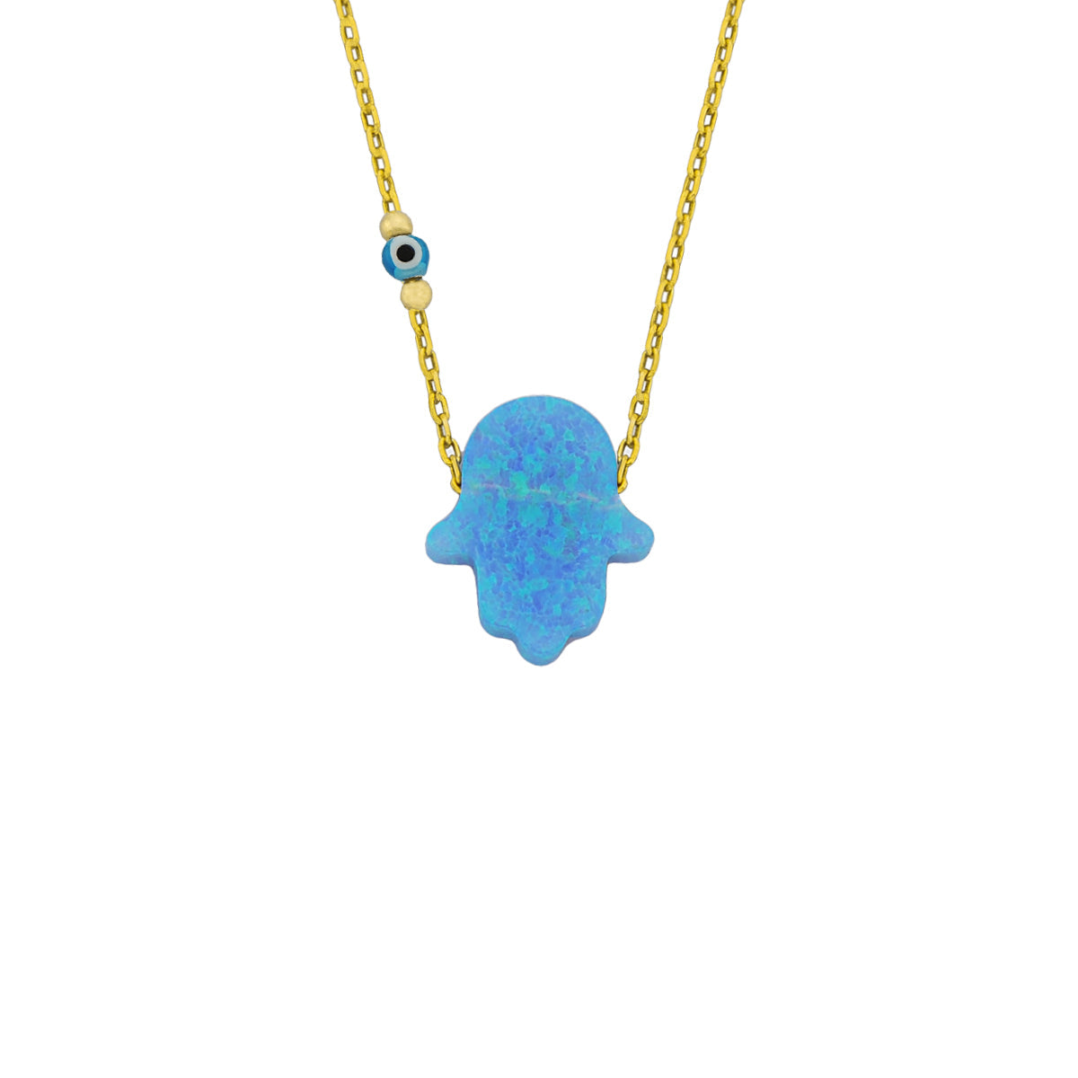 Kardelen Fatimas Hand Opal Kette mit Nazar - 925 SILBER JETZT KAUFEN