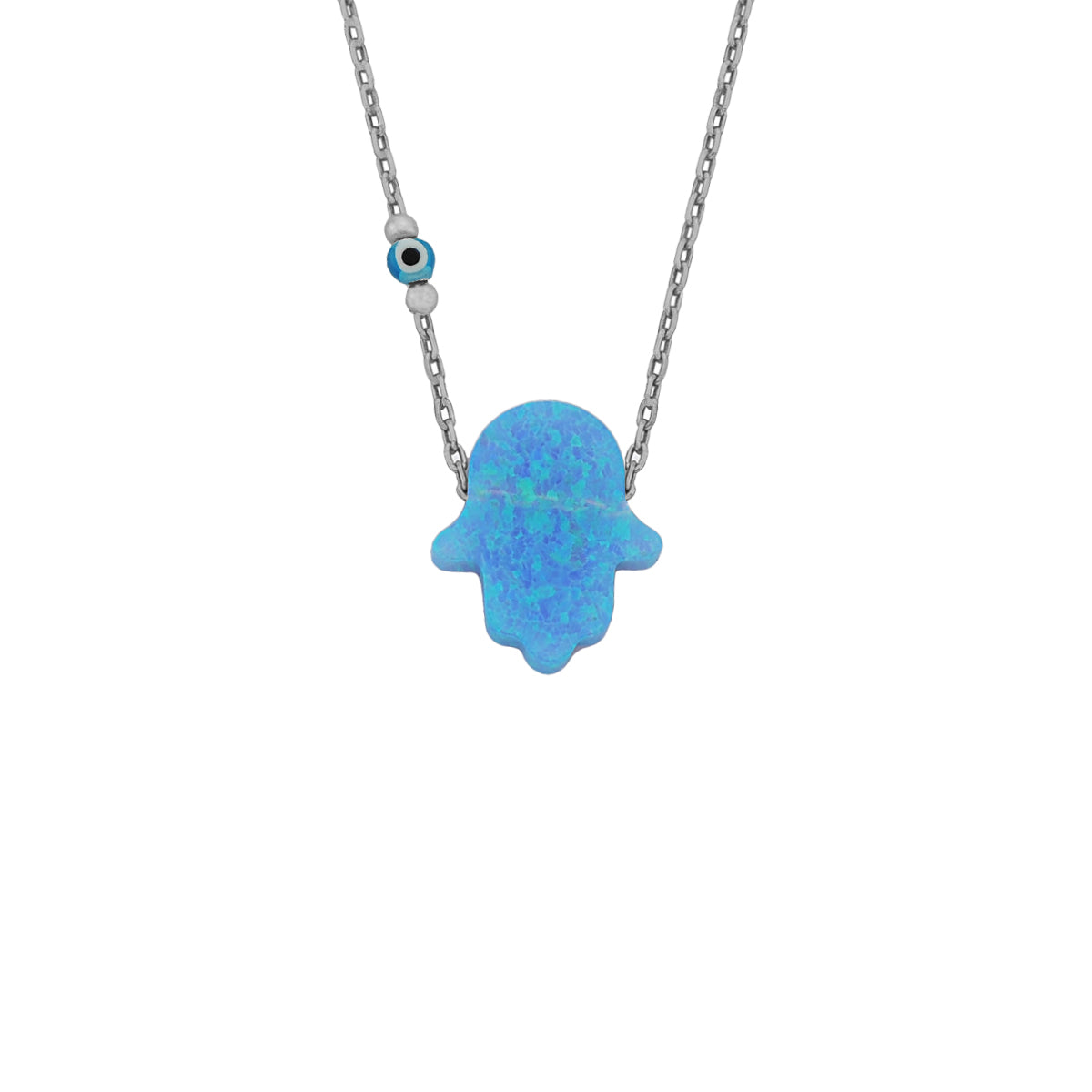 Kardelen Fatimas Hand Opal Kette mit Nazar - 925 SILBER JETZT KAUFEN