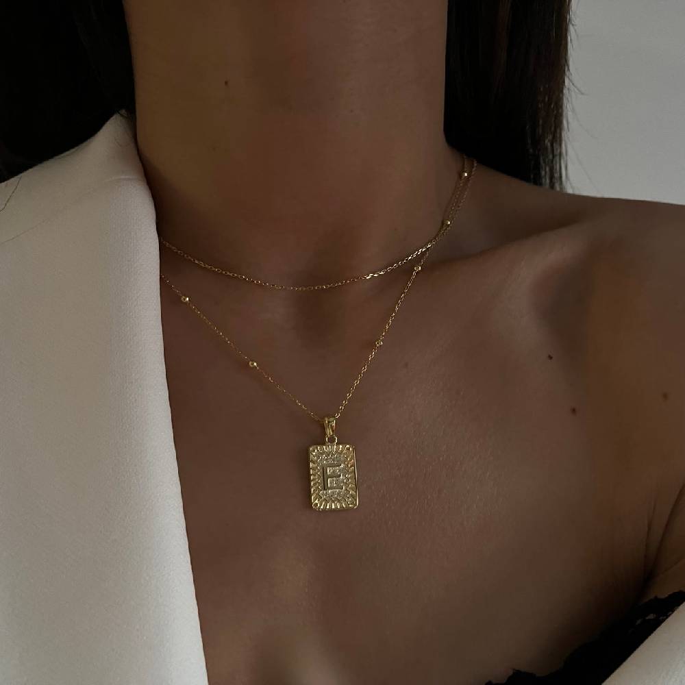 Kardelen Vintage Letter Necklace - 925 SILBER Nur noch ein Tag übrig