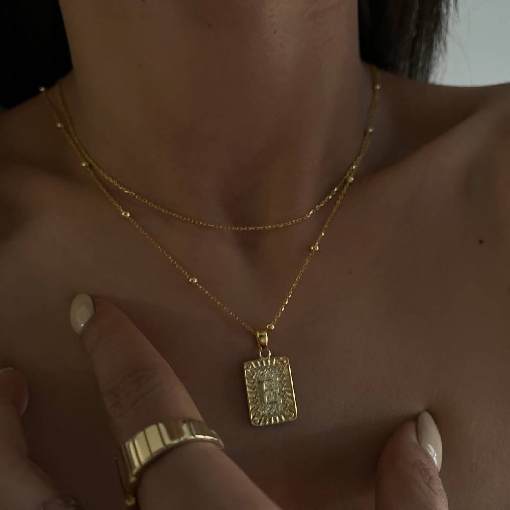 Kardelen Vintage Letter Necklace - 925 SILBER Nur noch ein Tag übrig
