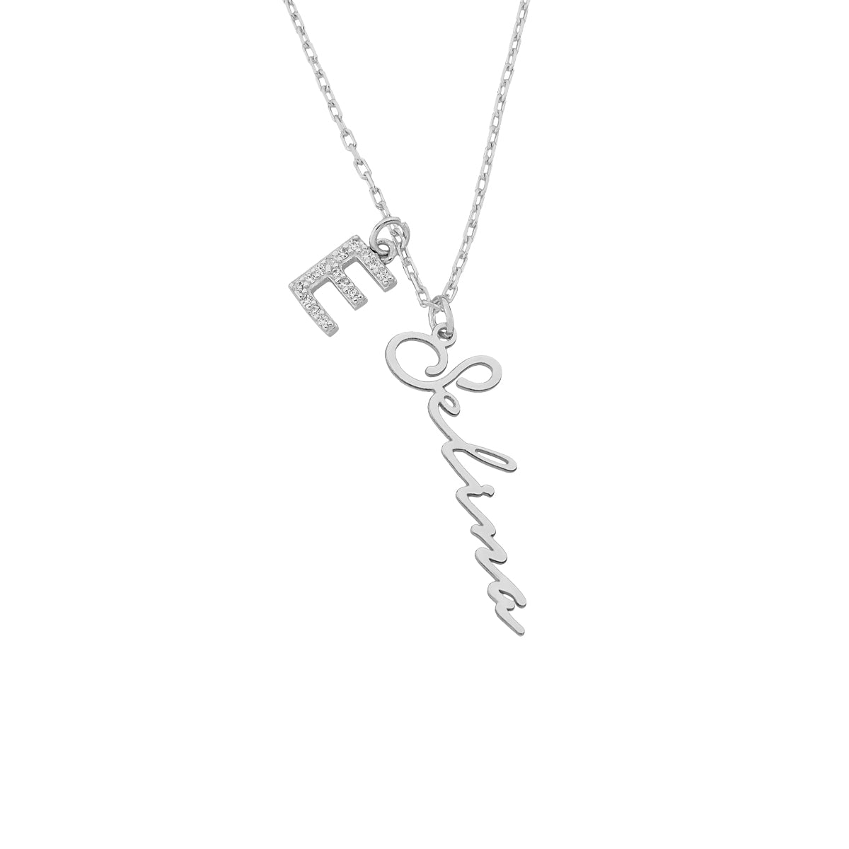 Kardelen Signatur Namenskette mit Zirkonia Buchstabe - 925 SILBER Super Rabatt
