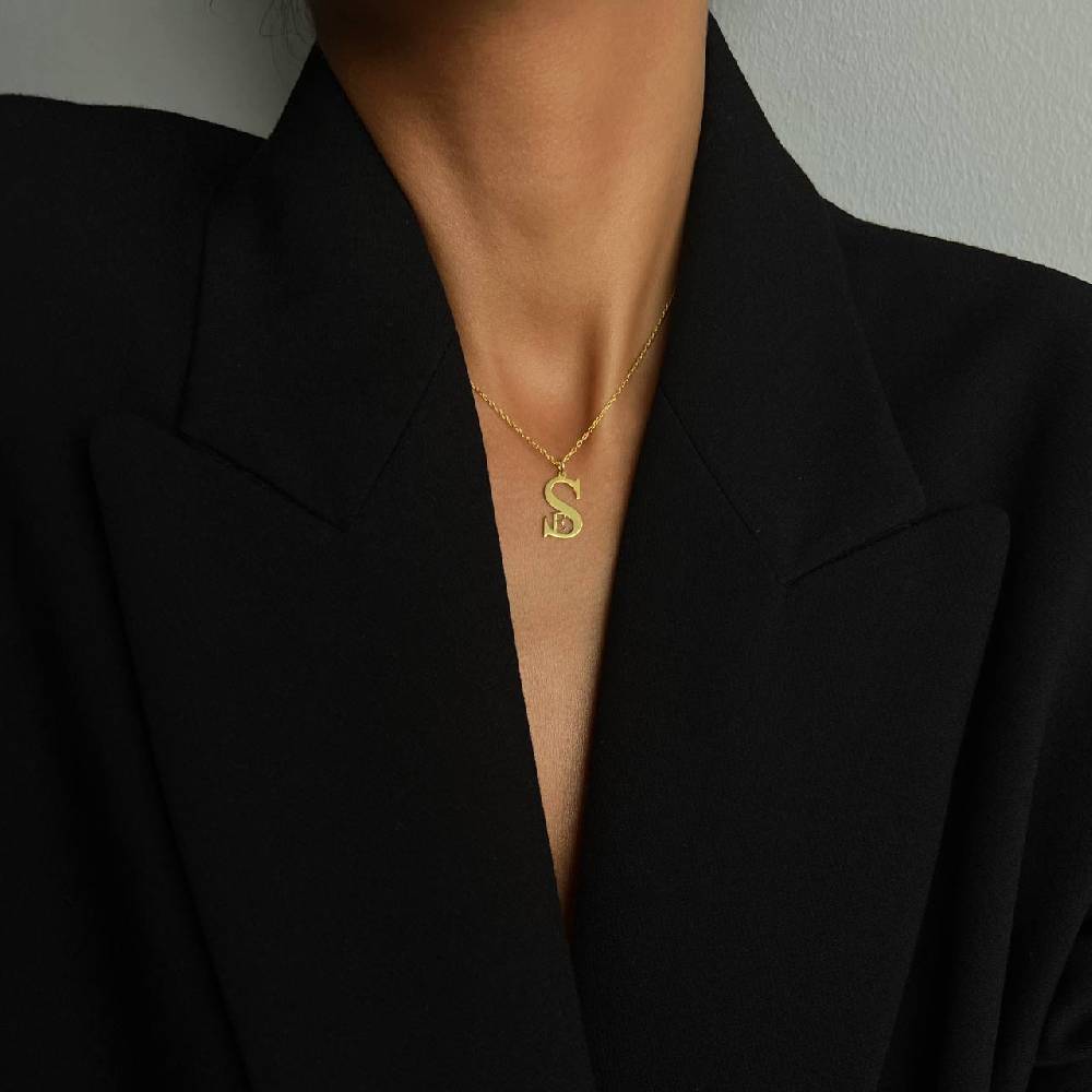 Kardelen Duo Initialen Necklace - 925 SILBER 50% Rabatt mit kostenlosem Versand