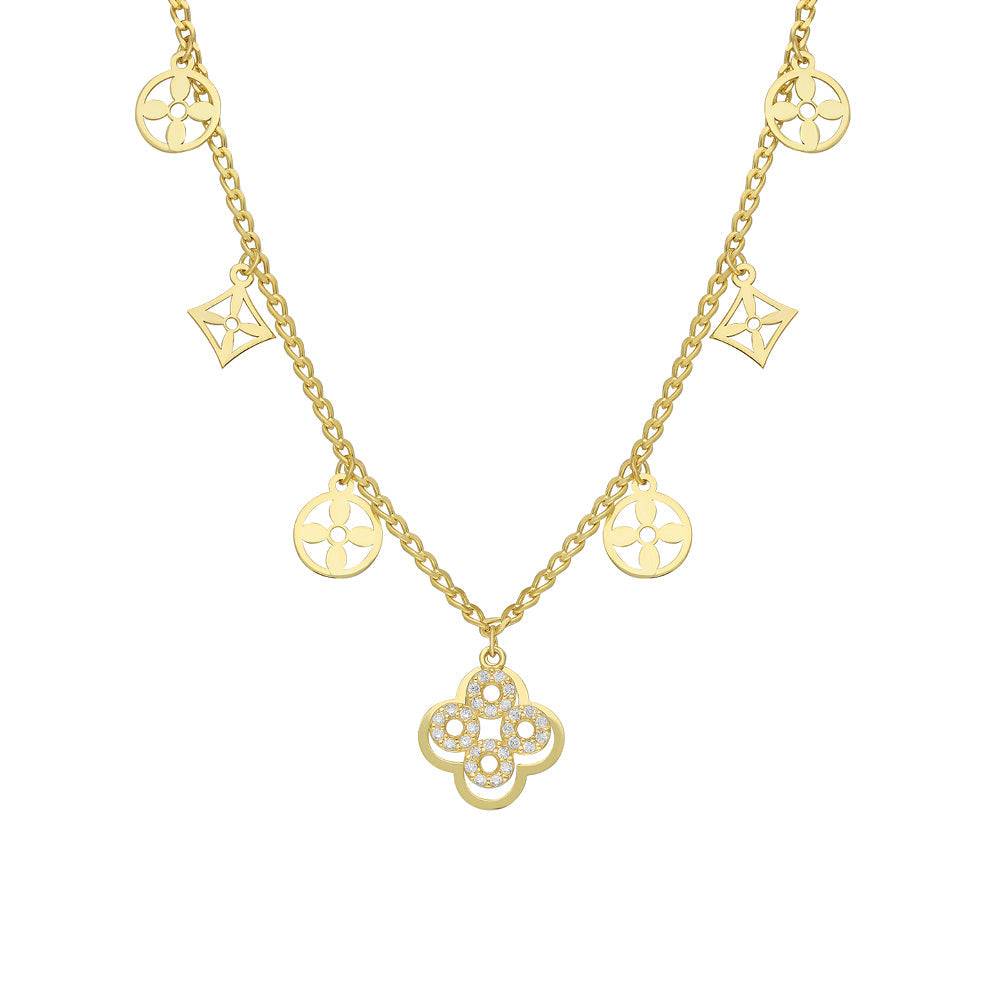 Kardelen Luxus Charm Halskette - 925 SILBER Kostenloser Versand international