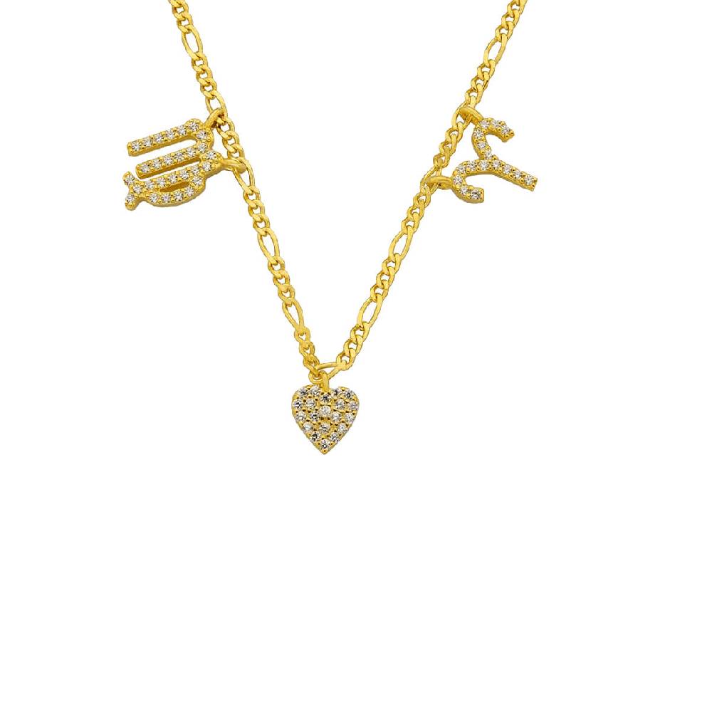Kardelen Sternzeichen Partner Kette mit Herz - 925 SILBER Black Friday Preise