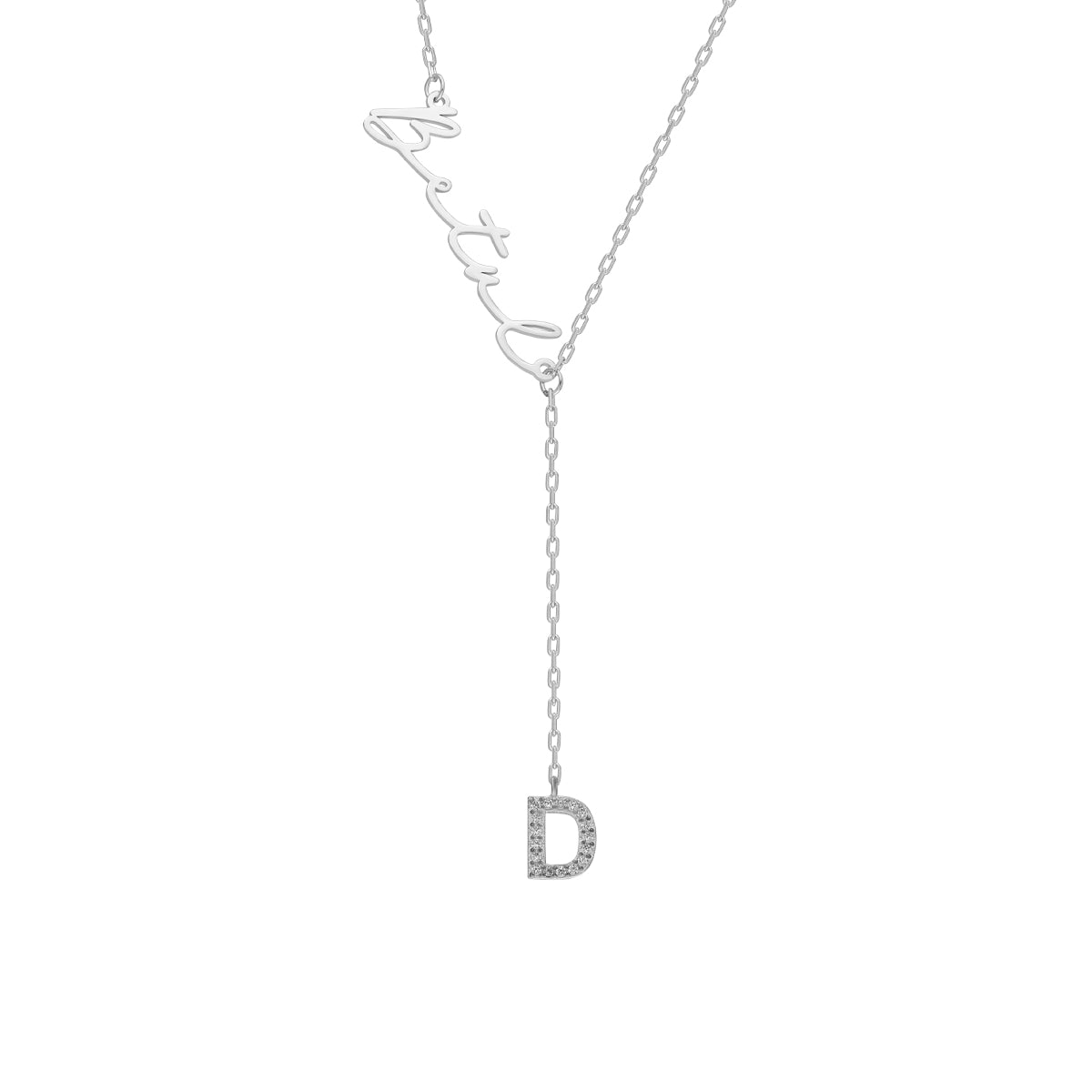 Kardelen Namenskette Y mit Zirkonia Buchstabe - 925 SILBER 2025