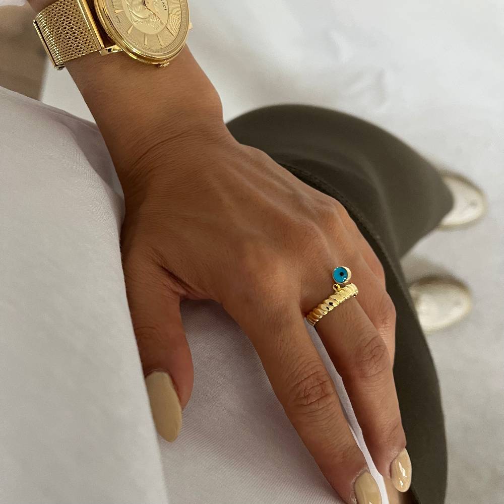 Kardelen Burma Nazar Ring - 925 SILBER Hotsell