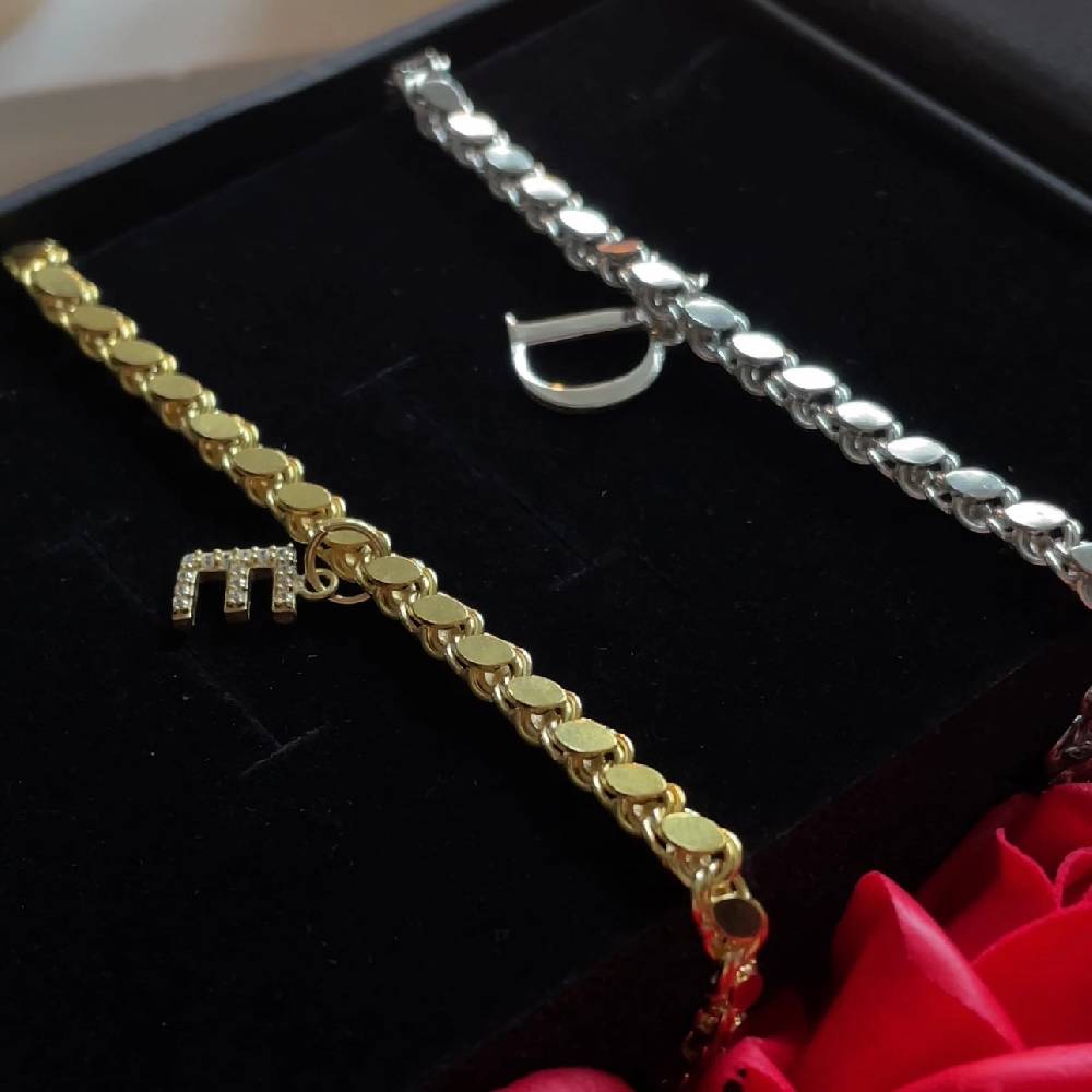 Kardelen COUPLE GERSTEN LETTER BRACELET - 925 SILBER Versandkostenfrei