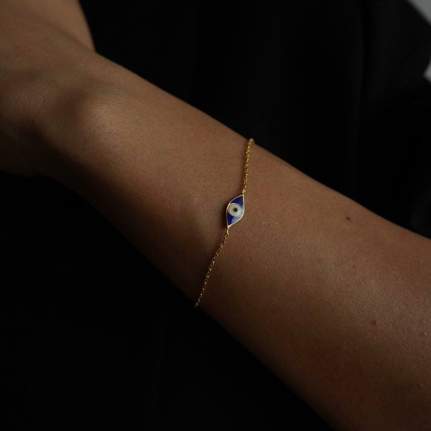 Kardelen BLAUE MINI EYE ARMKETTE - 925 SILBER Cyber Monday