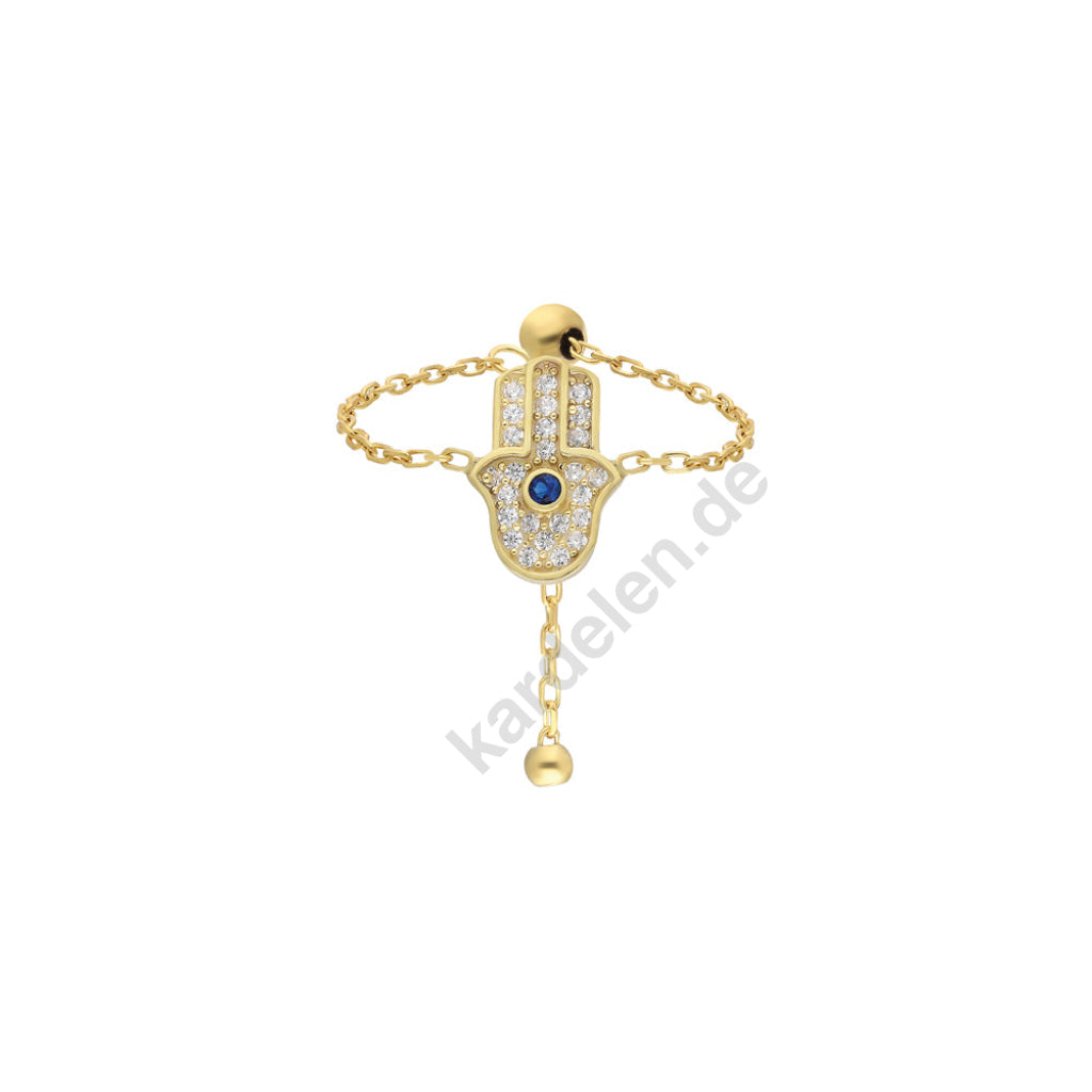 Kardelen CHAIN RING FATIMAS HAND - 925 SILBER Bestseller