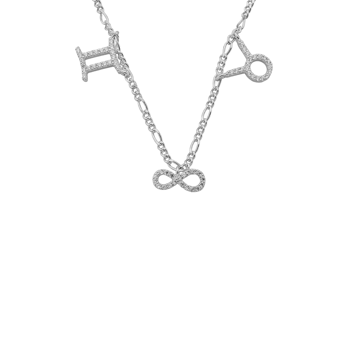 Kardelen Sternzeichen Partner Kette mit Unendlichkeitssymbol - 925 SILBER Letzter Tag