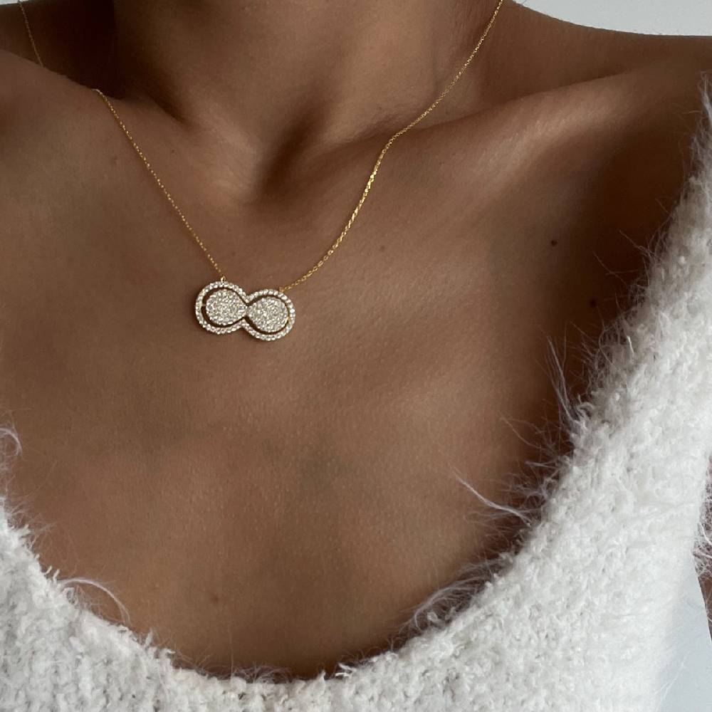 Kardelen Glänzend Infinity Halskette - 925 SILBER Angebote
