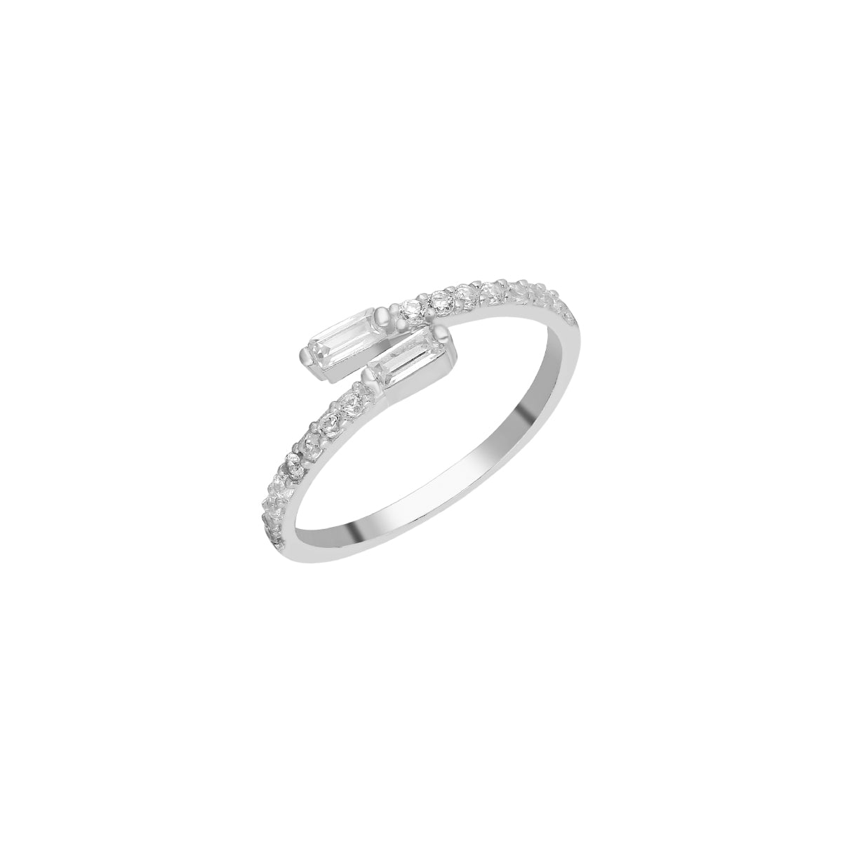 Kardelen Double Baguette Ring - 925 SILBER Schlussverkauf