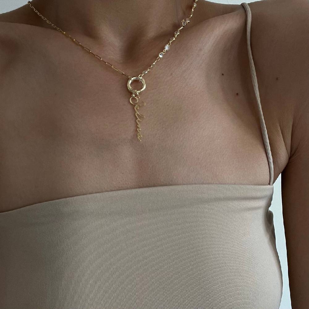 Kardelen Chain Design Diamond Halskette Basic Signatur - 925 SILBER Meist gekauft