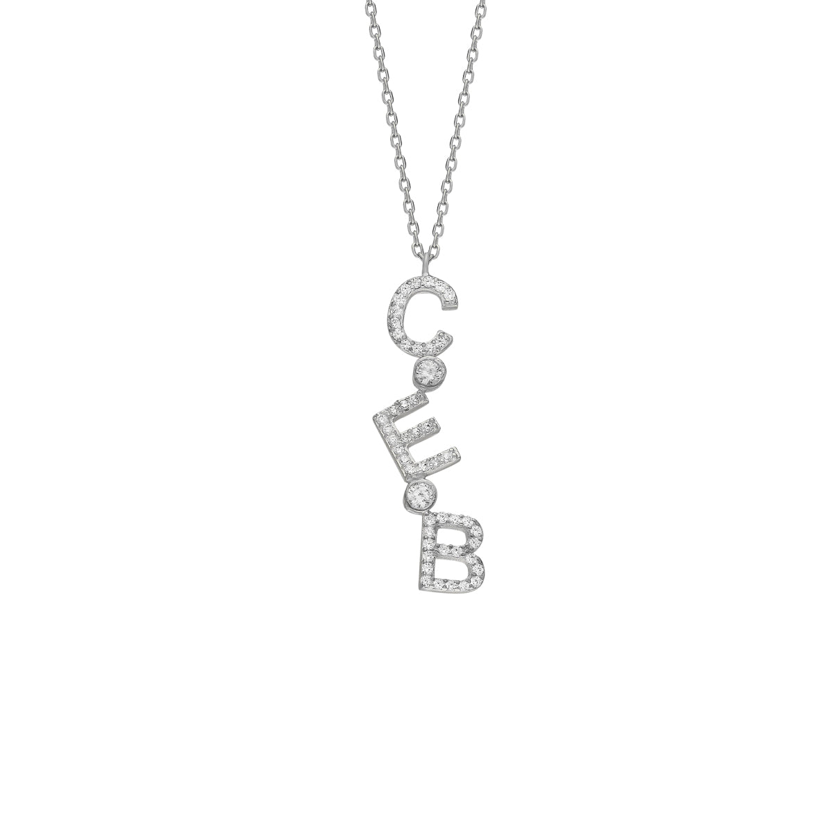 Kardelen Chocker Senkrecht Zirkonia Buchstabenkette - 925 SILBER Muttertagsangebot