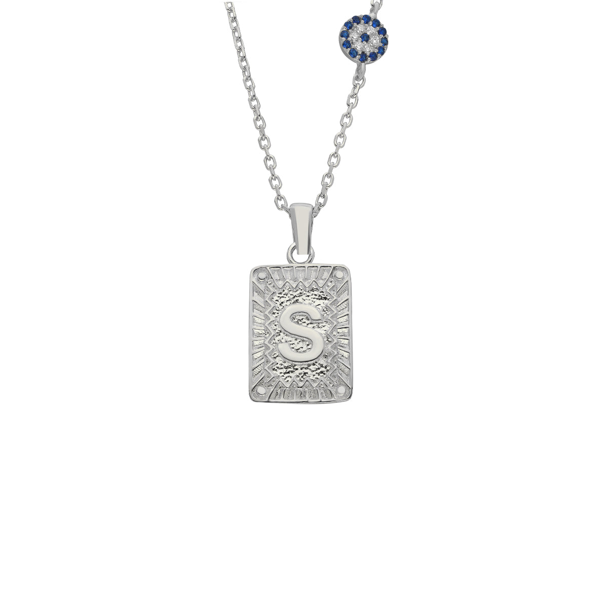 Kardelen Vintage Buchstaben Kette mit Nazar - 925 SILBER Kauf eins, bekomm eins gratis