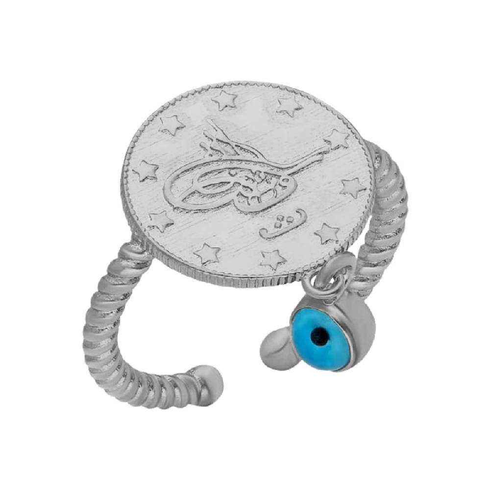 Kardelen Ceyrek Ring mit Nazar - 925 SILBER Super Sparpreis