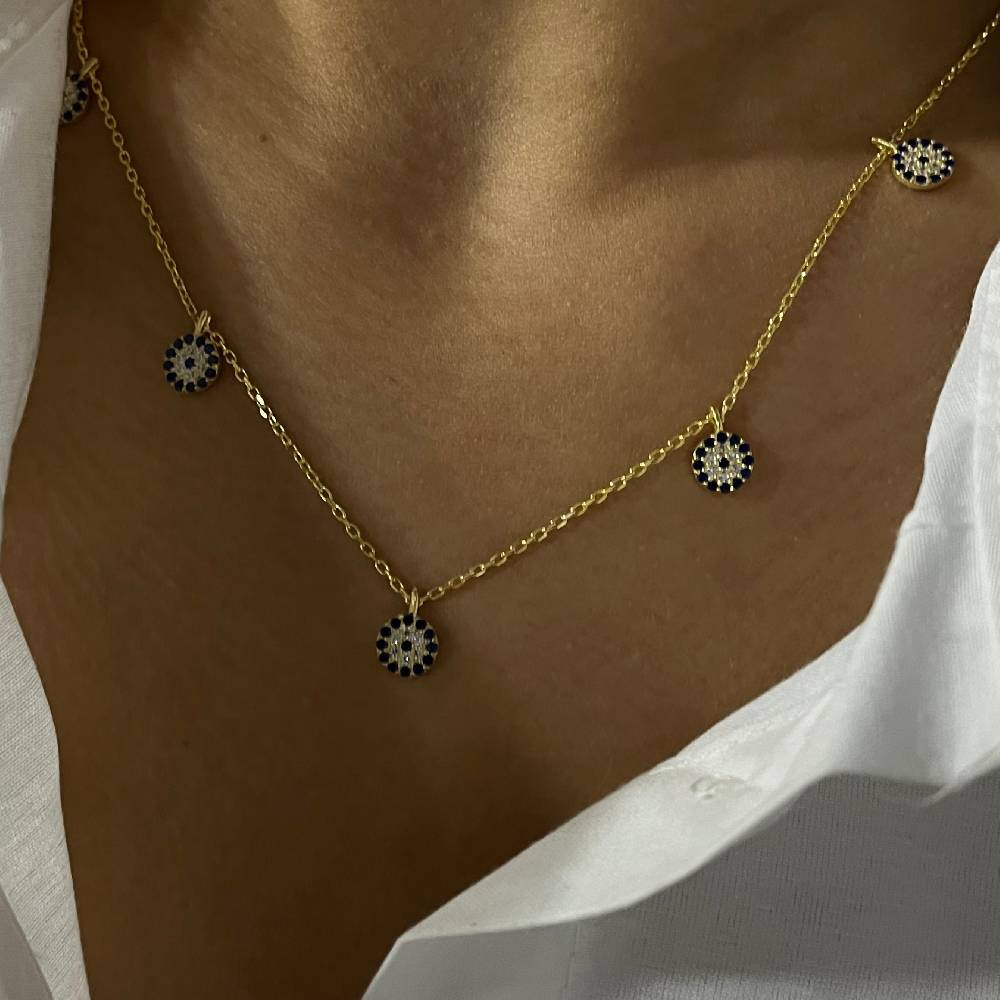 Kardelen Nazar Chocker 5er Kette - 925 SILBER JETZT KAUFEN